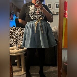 Denim skater skirt